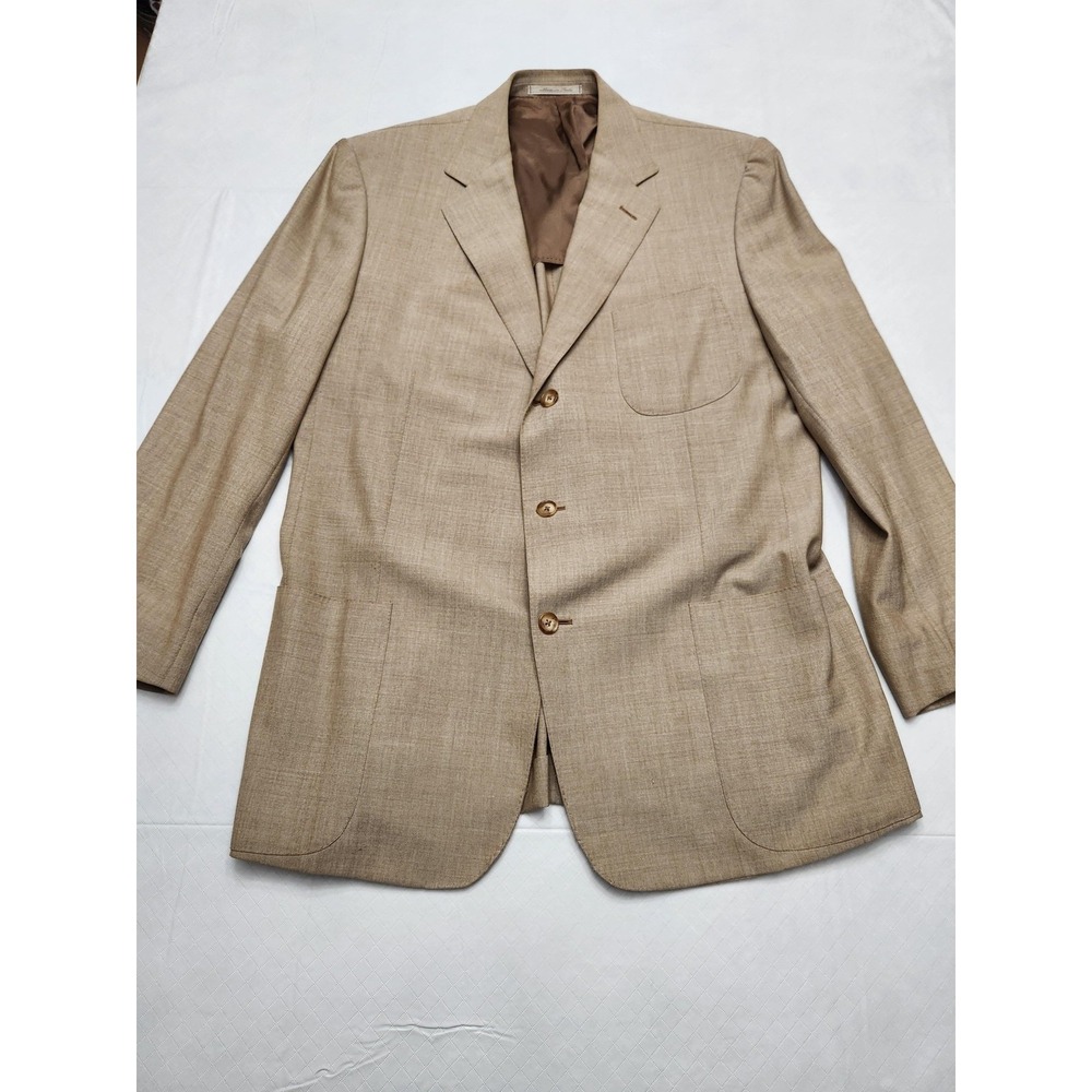 Ermenegildo Zegna Blazer Mens 58L Tan Wool Sport Coat Made In Italy Saks Fifth